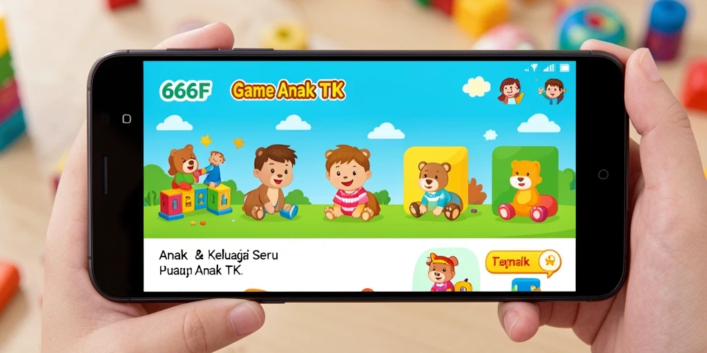 Antarmuka ceria dan interaktif dari aplikasi 666F untuk anak-anak.