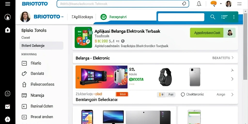 Antarmuka pengguna <strong>BRIOTOTO</strong> yang menarik dan fungsional untuk belanja elektronik.