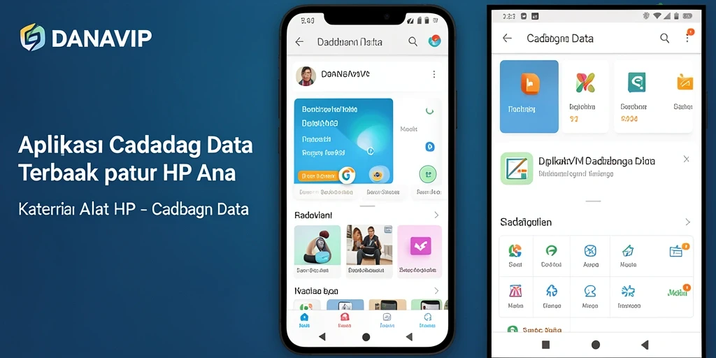 Tampilan antarmuka utama aplikasi DANAVIP untuk cadangan data.