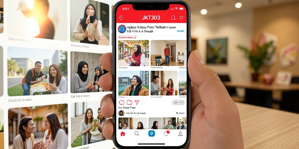 Antarmuka JKT303 yang sederhana dan fungsi kolase yang menarik.