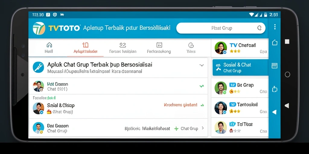 Antarmuka intuitif aplikasi TVTOTO untuk chatting grup.