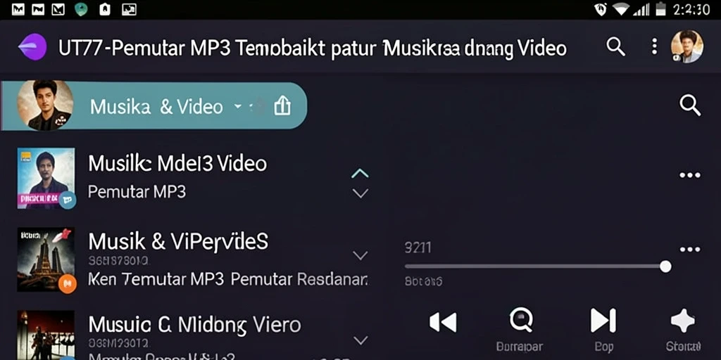 Antarmuka UT77 yang menarik dan mudah digunakan untuk Pemutar MP3.